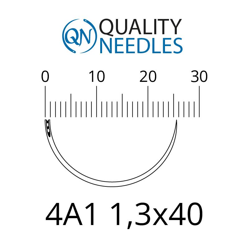 Голки хірургічні колючі, 4/8 (1/2), пружинне вушко, розмір 1,3х40 мм, 10 шт.